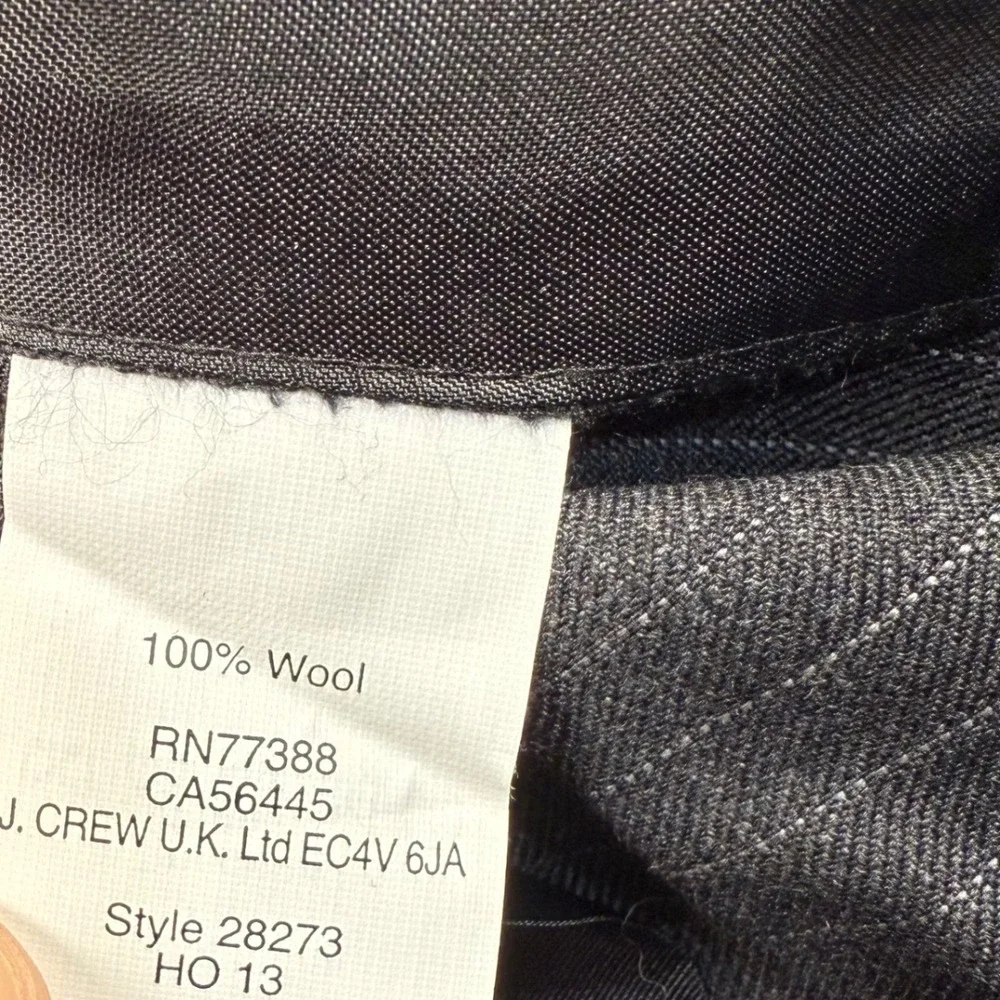 J Crew 1035 Trousers Womens 8P Gray Pinstripe Super 120s Wool Wide Leg Flare